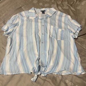 Rue21 Blue and White Striped Button Down Shirt